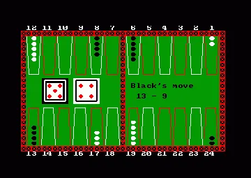 Colossus Backgammon (UK) (1985) screen shot game playing